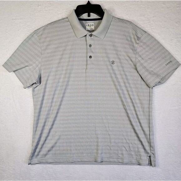 Izod Other - IZOD Golf Polo Shirt Mens‎ Size Large Short Sleeve 100% Polyester Gray